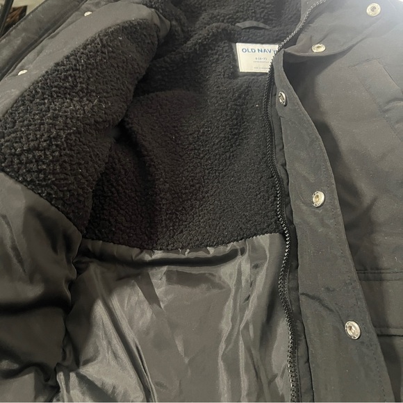 Old Navy Small (6-7) Black Boys Hooded Zip-Front Water-Resistant Jacket NWOT - Picture 9 of 11
